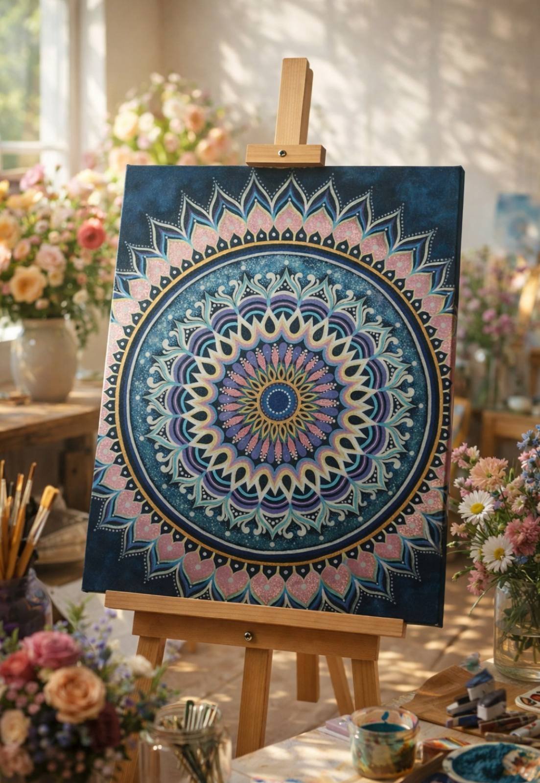 Blue Lotus Mandala of Balance